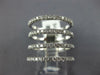 ESTATE LARGE 1.02CT DIAMOND 18KT WHITE GOLD 3D MULTI ROW DETACHED BAR FUN RING