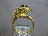 LARGE .80CT DIAMOND & AAA GREEN SAPPHIRE 18K 2 TONE GOLD 3D LEAF FUN RING #28297