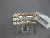 WIDE .69CT DIAMOND 14KT TRI COLOR GOLD 6 ROW STACKABLE ATTACHED ANIVERSARY RING