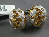 EXTRA LARGE 8.38CT DIAMOND & AAA ORANGE CITRINE 18KT WHITE GOLD HANGING EARRINGS