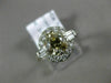 ANTIQUE 1.25CT WHITE & CHOCOLATE FANCY DIAMOND PLATINUM 3 STONE ENGAGEMENT RING