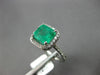 LARGE 2.59CT DIAMOND & AAA EMERALD 14KT WHITE GOLD SQUARE HALO ENGAGEMENT RING