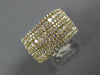 ESTATE LARGE 2.44CT DIAMOND 18KT YELLOW GOLD 3D MULTI ROW FUN ANNIVERSARY RING