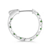 .61CT DIAMOND & AAA TSAVORITE 14KT WHITE GOLD INSIDE OUT HOOP HANGING EARRINGS