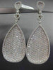 ESTATE MASSIVE 9.06CT DIAMOND 18KT WHITE GOLD CLIP ON HANGING DROP EARRINGS E/F