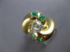 EXTRA LARGE 1.15CT DIAMOND & AAA EMERALD 18K YELLOW GOLD ENGAGEMENT RING #28010