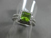 ESTATE .98CT DIAMOND & PERIDOT 14KT WHITE GOLD HALO WEDDING ENGAGEMENT RING SET