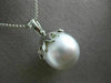 ESTATE LARGE .75CT DIAMOND & AAA SOUTH SEA PEARL 18K WHITE GOLD FLOATING PENDANT