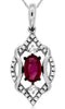 ESTATE .72CT DIAMOND & AAA RUBY 14K WHITE GOLD OVAL & ROUND FUN FLOATING PENDANT