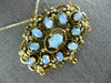 ANTIQUE LARGE 5CT AAA OPAL & PEARL 14K YELLOW GOLD FILIGREE BROOCH PENDANT #2755