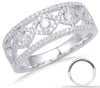 WIDE .66CT DIAMOND 14K WHITE GOLD 3D CLASSIC MULTI ROW INFINITY ANNIVERSARY RING