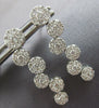 ESTATE 1.20CT DIAMOND 18KT WHITE GOLD MULTI FLOWER JOURNEY FUN HANGING EARRINGS