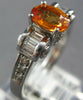 ESTATE 1.76CT DIAMOND & AAA ORANGE SAPPHIRE 14KT WHITE GOLD OVAL ENGAGEMENT RING