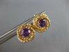 LARGE 1.90CT AAA AMETHYST 14KT YELLOW GOLD 3D CIRCULAR LOVE KNOT EARRINGS #27700