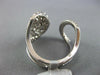 ESTATE LARGE 1.47CT ROUND DIAMOND 14KT WHITE GOLD OVAL OPEN CLUSTER TENSION RING