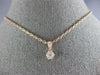 ESTATE SMALL .19CT DIAMOND 18KT ROSE GOLD 3D CLUSTER FLOWER LOVE PENDANT