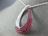 ESTATE LARGE 4.19CT DIAMOND & AAA RUBY 18KT WHITE GOLD 3D TEAR DROP FUN PENDANT