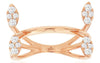 ESTATE WIDE .34CT DIAMOND 14KT ROSE GOLD 3D MULTI LEAF FUN RING
