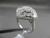 ANTIQUE LARGE 1.07CT DIAMOND 18KT WHITE GOLD SQUARE FILIGREE FLORAL CLUSTER RING