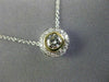 ESTATE .48CT DIAMOND 14KT WHITE & YELLOW GOLD 3D SOLITAIRE HALO FLOATING PENDANT