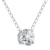 .25CT DIAMOND 14K WHITE GOLD 3D CLASSIC ROUND SOLITAIRE 4 PRONG FLOATING PENDANT