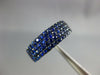 ESTATE WIDE 1.64CT AAA SAPPHIRE 18KT WHITE GOLD 3D MULTI ROW ANNIVERSARY RING
