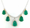 EXTRA LARGE 24.86CT DIAMOND & AAA EMERALD 18KT 2 TONE GOLD CHANDELIER NECKLACE