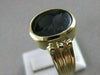 ESTATE AAA BLACK ONYX 14KT YELLOW GOLD 3D CARVED ROMAN SOLDIER MEN'S RING #20078
