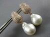 2.50CT DIAMOND & AAA SOUTH SEA PEARL 18K ROSE GOLD 3D TEAR DROP HANGING EARRINGS
