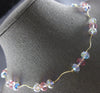 LARGE AAA WHITE & PINK QUARTZ 14K YELLOW GOLD 3D BY THE YARD FUN NECKLACE #27932
