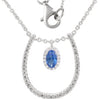 .56CT WHITE & CHOCOLATE FANCY DIAMOND & AAA SAPPHIRE 14KT WHITE GOLD FUN PENDANT