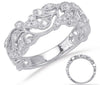 .27CT DIAMOND 14KT WHITE GOLD MULTI LEAF FILIGREE SEMI ETERNITY ANNIVERSARY RING
