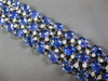 LARGE 79.21CT DIAMOND & CABOCHON TANZANITE 18KT WHITE GOLD OVAL TENNIS BRACELET