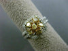 ESTATE WIDE .80CT FANCY DIAMOND 18KT TWO TONE GOLD SQUARE FLOWER FRIENDSHIP RING