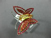 ESTATE LARGE 2.05CT MULTI GEM 18KT WHITE & ROSE GOLD HANDCRAFTED BUTTERFLY RING