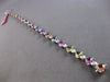 LARGE 14.01CT DIAMOND & AAA MULTI COLOR SAPPHIRE 18KT WHITE GOLD TENNIS BRACELET
