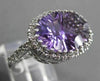 ESTATE LARGE 6.41CTW DIAMOND & AAA AMETHYST 14KT WHITE GOLD FILIGREE OVAL RING