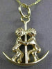 ESTATE 14KT YELLOW GOLD 3D LOVE SEE SAW PENDANT & CHAIN PERFECT GIFT!  #23812