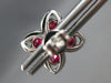 2.38CT DIAMOND & AAA RUBY 14KT WHITE GOLD OVAL & ROUND MULTI LEAF STUD EARRINGS