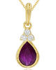 .81CT DIAMOND & AAA RUBY 14KT YELLOW GOLD 3D PEAR SHAPE & ROUND FILIGREE PENDANT