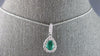 .81CT DIAMOND & AAA COLUMBIAN EMERALD 14K WHITE GOLD PEAR SHAPE FLOATING PENDANT