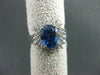 ANTIQUE LARGE 3.22CT DIAMOND & AAA SAPPHIRE 14K WHITE GOLD CLUSTER RING STUNNING