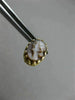 ANTIQUE 14KT YELLOW GOLD 3D HANDCRAFTED LADY CAMEO OVAL STUD EARRINGS #25295