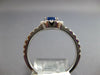 ESTATE .93CT DIAMOND & AAA SAPPHIRE 18KT WHITE GOLD OVAL & ROUND ENGAGEMENT RING