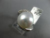 LARGE .48CT DIAMOND & AAA SOUTH SEA PEARL 18KT WHITE GOLD CRISS CROSS SWIRL RING