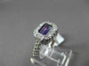 ANTIQUE 1.10CT DIAMOND & AAA AMETHYST 14KT WHITE GOLD HALO SOLITAIRE FUN RING