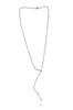 ESTATE .12CT DIAMOND 14KT WHITE GOLD 3D CLASSIC SOLITAIRE LARIAT FUN NECKLACE