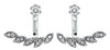 ESTATE .42CT DIAMOND 14KT WHITE GOLD 3D CLASSIC MULTI LEAF STUD HANGING EARRINGS