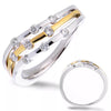 ESTATE .31CT DIAMOND 14KT WHITE & YELLOW GOLD CLASSIC THREE ROW ETOILE FUN RING