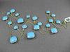 ANTIQUE EXTRA LONG 14KT YELLOW GOLD EXTRA FACET TURQUOISE BY THE YARD NECKLACE